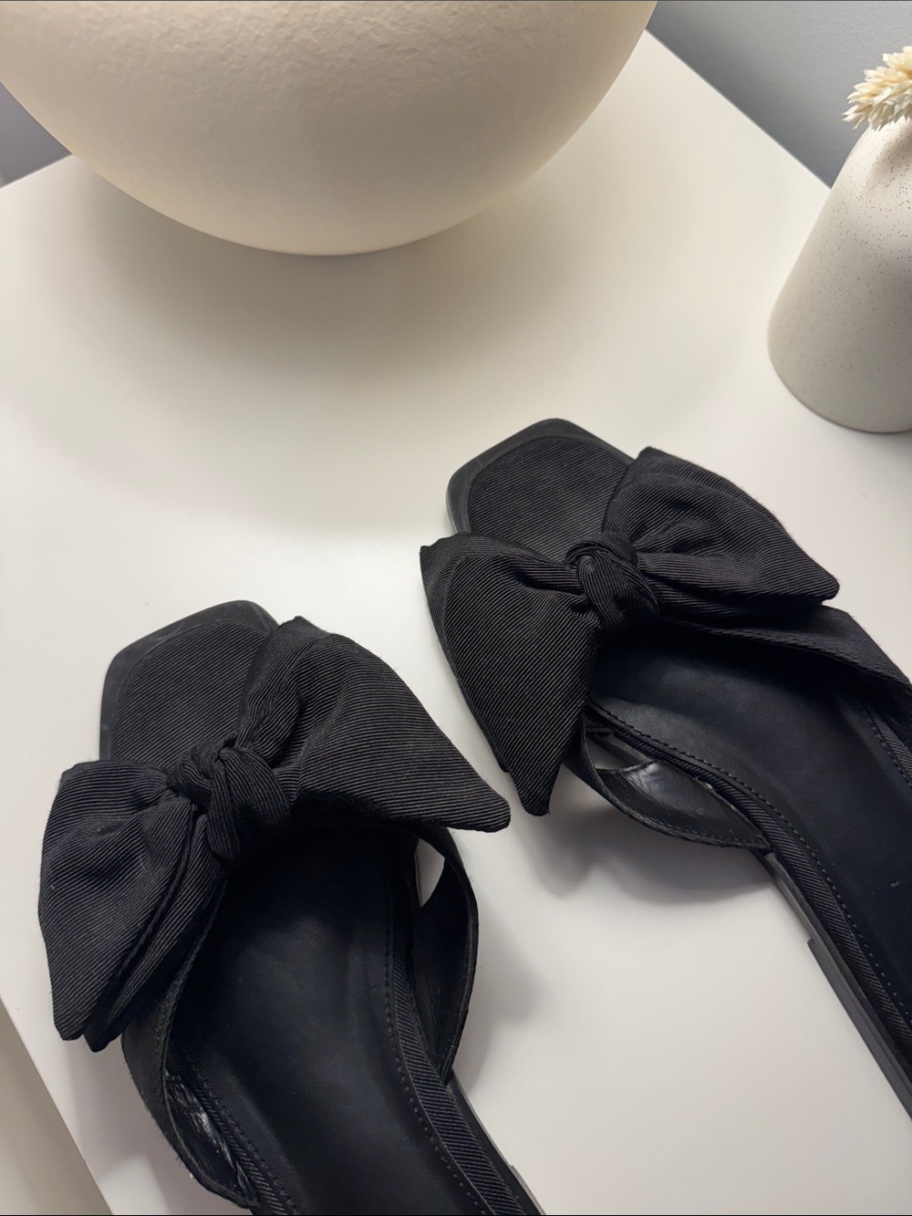 Sam Edelman Black Bow Slide Mules - Picture 2 of 5